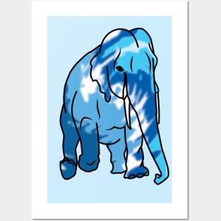 Tie dye blue elephant Posters and Art